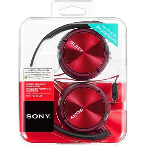 Fone De Ouvido Com Microfone Mdr Zx310ap Pretovermelho Sony Alldaz