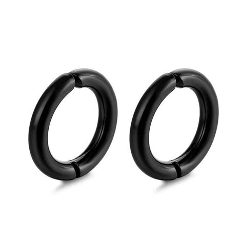 Magnetic Clip Earrings Without Piercing Titanium Steel Black Color