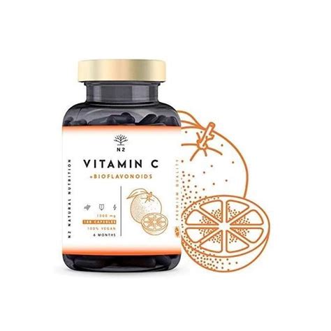 VITAMINE C 1000 mg DOSE ÉLEVÉE Bioflavonoïdes Vegan Puissant