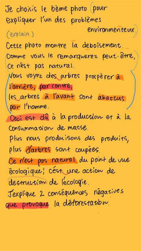 Delf B1🇫🇷筆記・スピーキング練習『お題：deboisement』書いてみた※音声付き5100【フランス語100ページチャレンジ