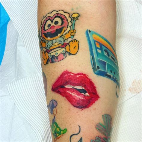 Rocky Horror Lips Tattoo On The Inner Forearm