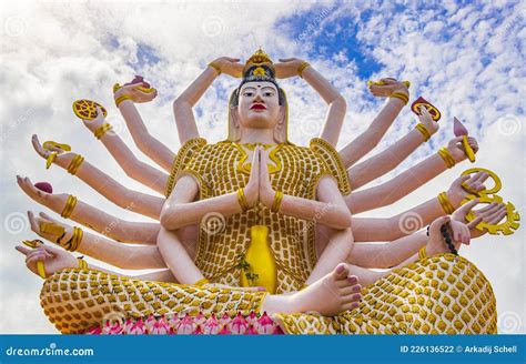 Guan Yin Goddess Wat Plai Laem Temple Koh Samui Thailand Stock Photo