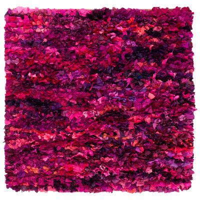 Bungalow Rose Godsey Handmade Shag Pink Area Rug Pink X In