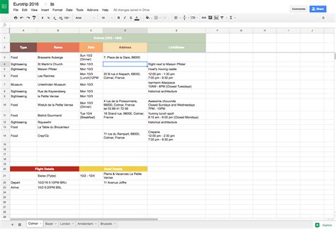 Travel Itinerary Template Google Sheets This Amazing Journey Will Be