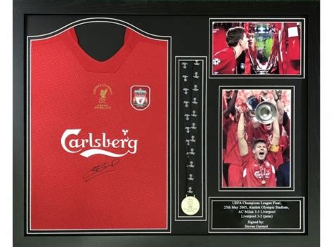 Steven Gerrard S Liverpool FC 2005 Signed And Framed Shirt With Medal