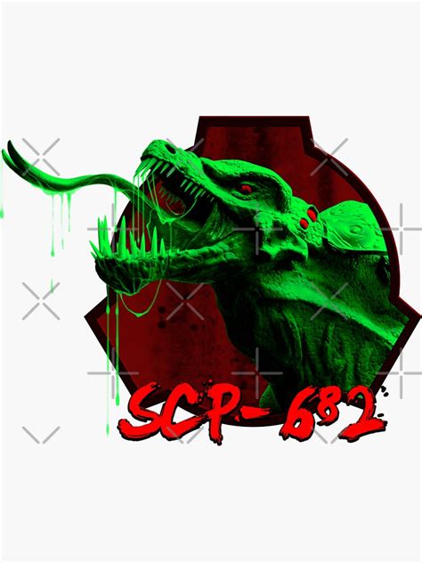 "SCP-682 (Volgun)" Sticker for Sale by TheVolgun | Redbubble