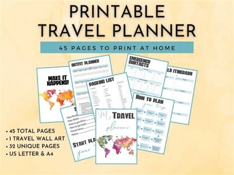 Printable Travel Planner Green Touristear Travel Shop