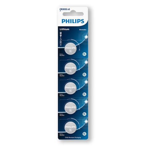 05 Baterias Pilha CR2032 3V Philips Moeda 1 Cartela Shopee Brasil