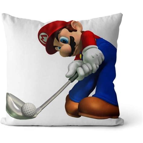 Housse De Coussin D Corative Super Mario Sports En Coton En Velours