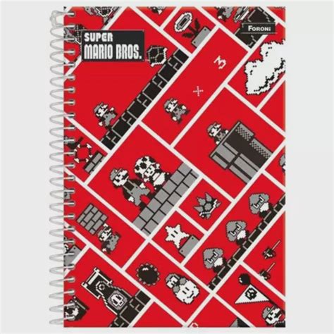 Caderno Materia Capa Dura Super Mario Bros Folhas Foroni