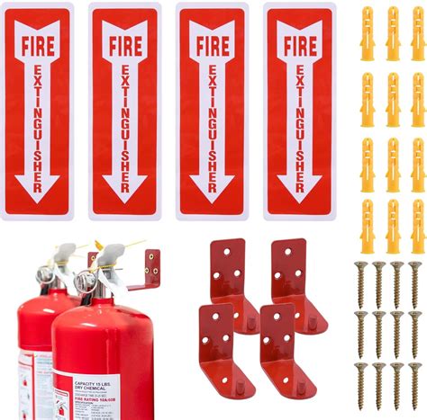 4 Fire Extinguisher Mount With 4 Fire Extinguisher Signs And 12 Expansion Bolts 12