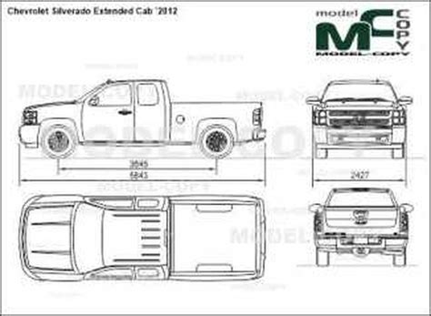 Chevrolet Silverado Extended Cab 2012 2d Drawing Blueprints 24148 Model Copy Default