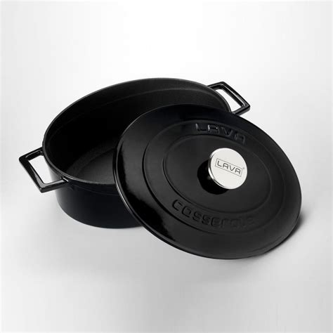 Oval Saucepan Cast Iron 29 Cm Folk Range Black LAVA Brand