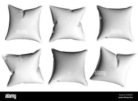 Set With White Pillows Isolated On White Background D Vector