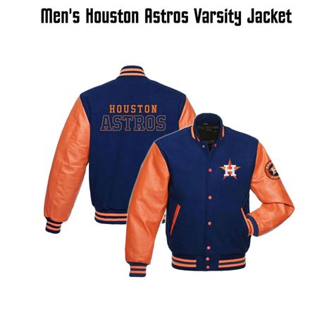 Mens Blue And Orange Houston Astros Varsity Jacket