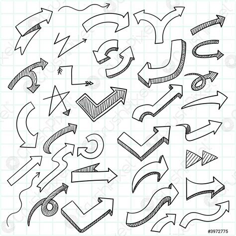 Hand Tekenen Pijl Schets Set Ontwerp Stock Vector 3972775 Crushpixel