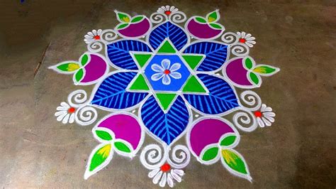 Diwali 2023 Beautiful Rangoli Design53 Deepavali Simple Diya Muggulu