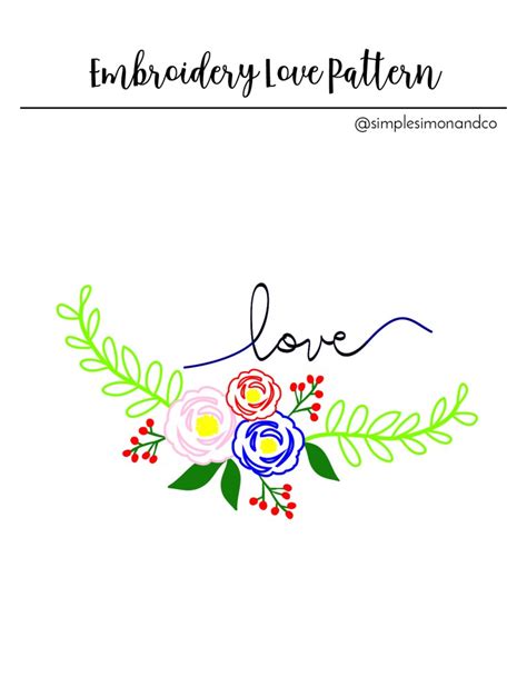 Love Embroidery Pattern Simple Simon And Company