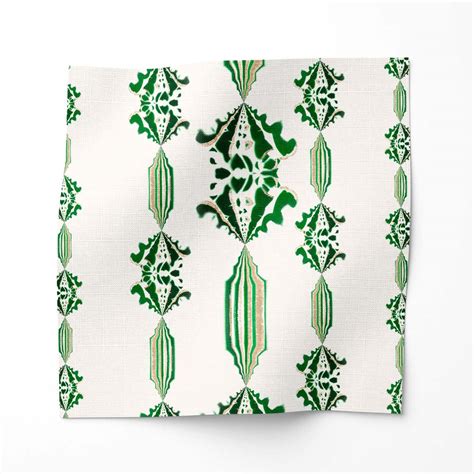 Charlie • Green and White Striped Fabric - Unique Wallpaper, Art for ...