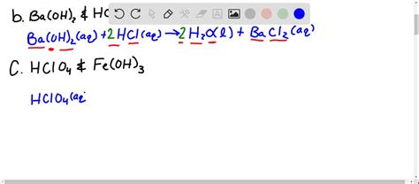 SOLVED:Write the balanced formula equation for the acid-base reactions ...