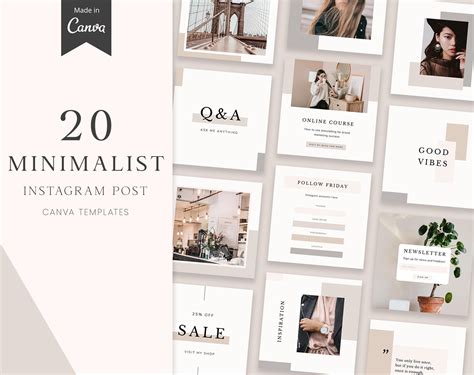 Minimalist Instagram Template Instagram Post Canva Template Etsy UK