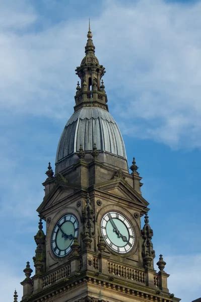 Bolton Town Hall clock tower in the afternoon light. Lancashire ...