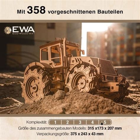 EWA Eco Wood Art Tracteur avec mécanisme de Changement de Vitesse 3D