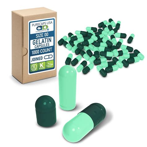 Purecapsusa Empty Dark Greenlight Green Gelatin Pill