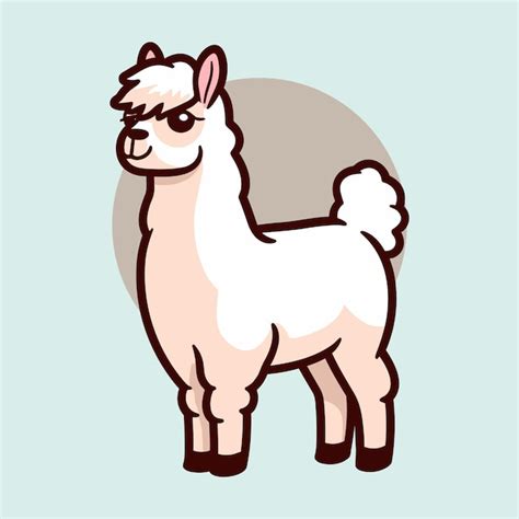 Encantadores dibujos animados de llama y alpaca con decoración floral