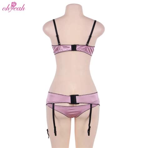 High Quality Transparent Erotic Sexy Pink Shelf Bra Piece Lingerie