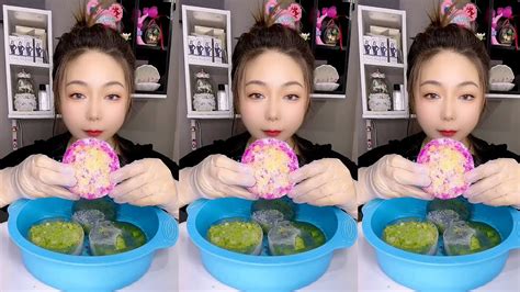 Asmr Mukbang Ice Eating Sounds From The Frozen Water Youtube