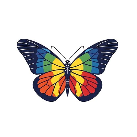 Premium Photo | Outline of Butterfly With a Rainbow Colored Body Navy ...