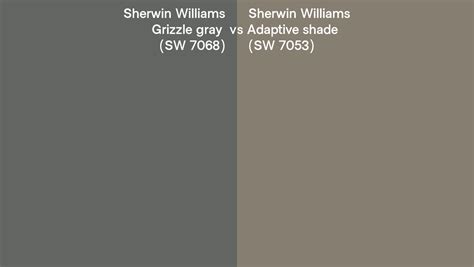 Sherwin Williams Grizzle Gray Vs Adaptive Shade Side By Side Comparison