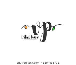 V P Vp Initial Handwriting Logo Immagine Vettoriale Stock Royalty