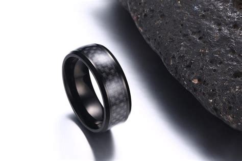 8mm Carbon fiber ring men | Etsy