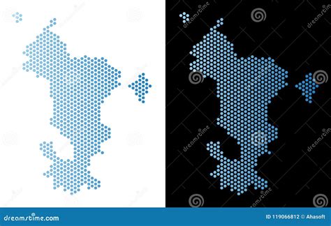 Esquema De La Teja Del Hex Del Mapa De La Isla De Mayotte Ilustración