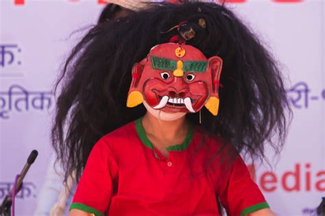 Lakhe Dancer Face Mask Dance Of Nepal Stock Photo Download Image Now