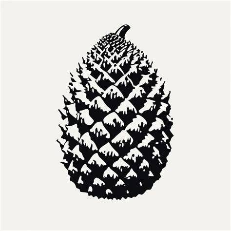 Black And White Pine Cone Symbol Screen Printing And Storybook