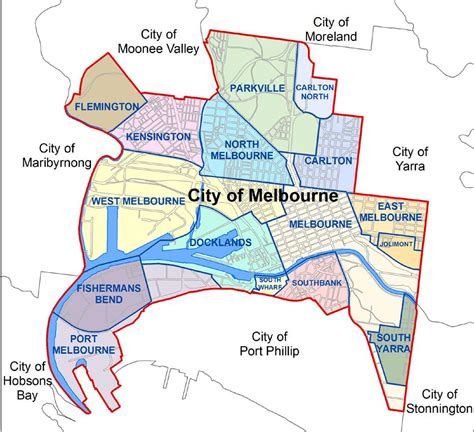 Map of Melbourne suburbs - Map of Melbourne and surrounding suburbs ...