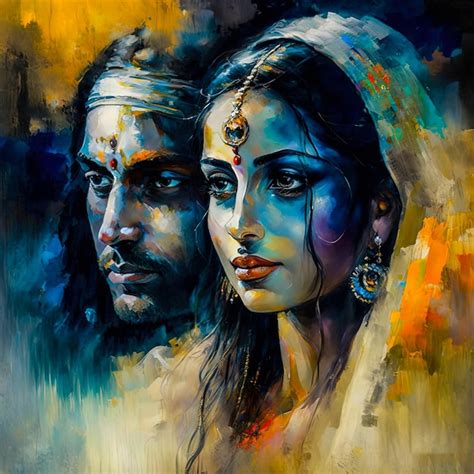 Premium Photo | Indian king and queen old painting generative ai artwork