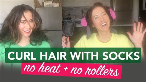 How To Curl Your Hair Using Socks Overnight No Heat Beauty Hack By Jen How To Curl Your