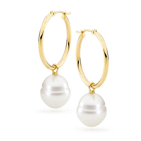 Pearl Hoop Earrings Gold Filled Atelier Yuwaciaojp