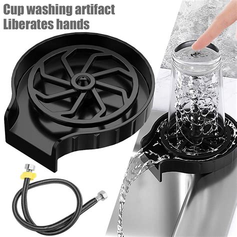 Automatic Glass Rinser Bar Coffee Cup Cleaner Kitchen Sink Pitcher