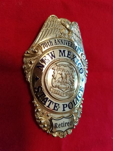 70th Anniversary New Mexico State Police retired. Hallmarked Sun badge ...