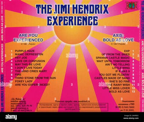 Cd The Jimi Hendrix Experience Are You Experienced And Axis Bold