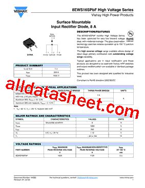 8EWS16SPBF Datasheet PDF Vishay Siliconix