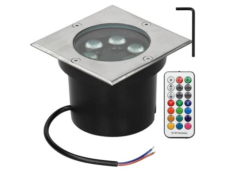 Ecd Germany Pack Led Spot Encastr Au Sol W Rgb Avec T L Commande