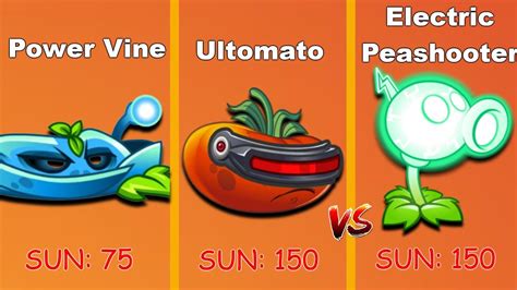 Ultomato Vs Electric Peashooter Vs Power Vine Who Will Win Pvz2