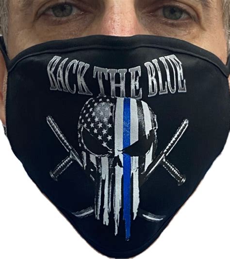 Back The Blue The Punisher Face Mask Breathable Washable Etsy