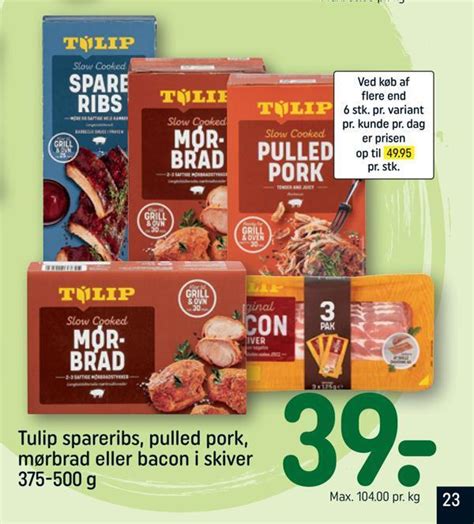 Tulip Spareribs Pulled Pork M Rbrad Eller Bacon I Skiver Tilbud Hos